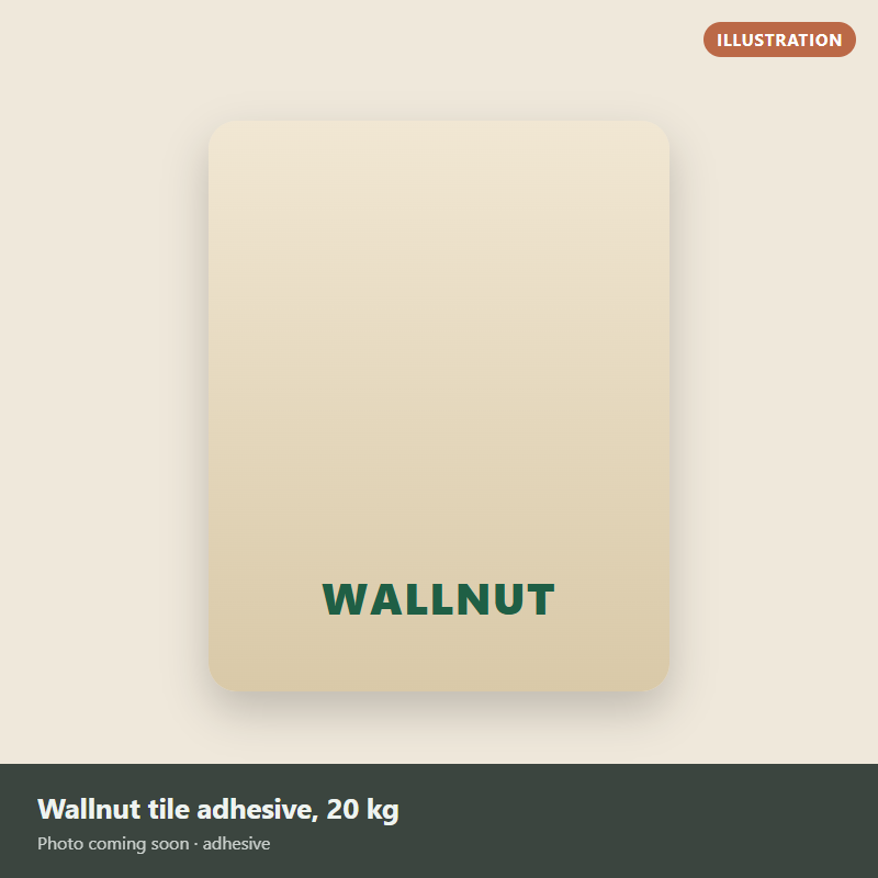 Wallnut tile adhesive, 20 kg